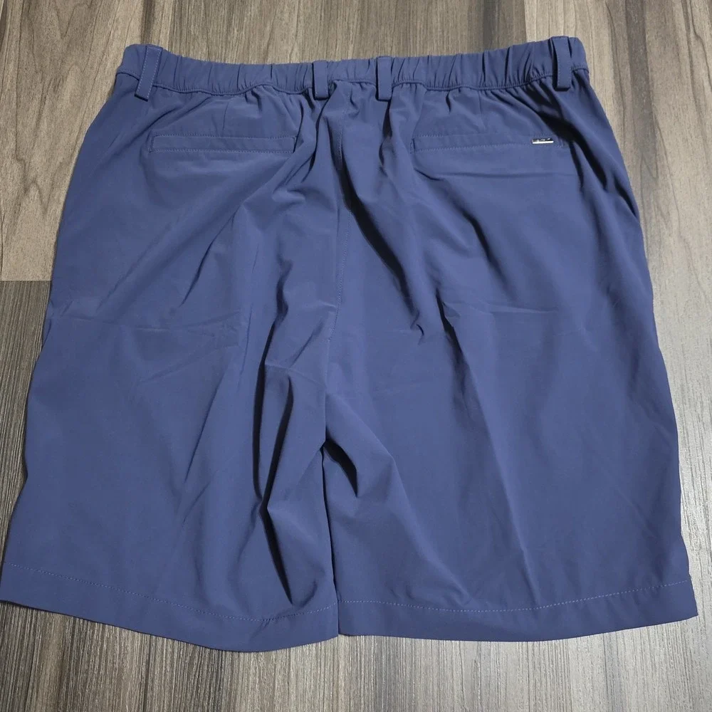 Greg Norman Men's Golf Shorts Size L Blue Nylon Stretch Active Performance